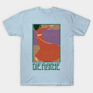 Die Flache Dancing Girl Retro Vintage Poster T-Shirt